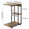 rattantree C Shaped Side Table,End Table with Wheels for Sofa and Bed,C Bedside Table with Storage,for Small Space, Living Room, Bedroom