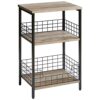 YMYNY 3 Tier End Table with Storage Rack, Side Table Small Nightstand, Coffee Table, Industrial Style, Small Table in Living Room and Bedroom, 40