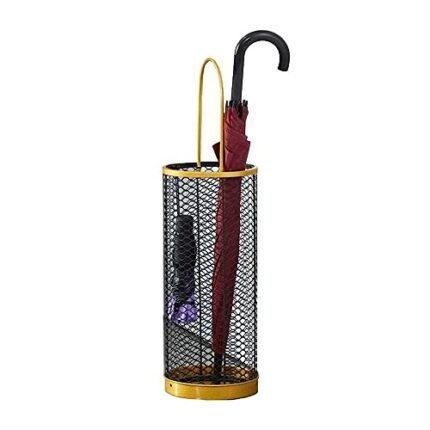 HIGOH Umbrella Stands Rack Umbrella Stands Rack Umbrella Rack Iron Umbrella Rack with Drip Tray and 2 Hook Compatible with Entryway Mudroom Home