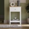 Vida Designs Arlington Console Table Shelf Hallway Side End Dressing Table MDF (White, 1 Drawer)