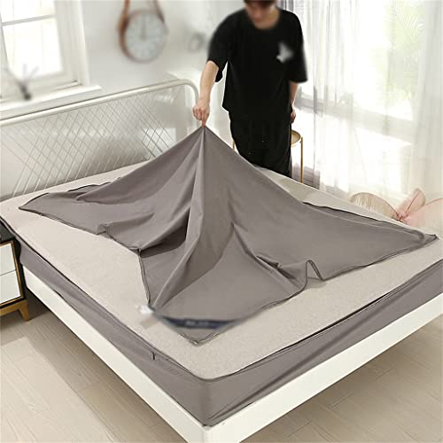 LIUZH Bed Hat Single-piece Bed Cover Latex Mattress Protection Bed Cover Zipper Bed Hat Pillowcase Three-piece Set (Color : D, Size : 150 * 200CM