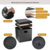 TOONGEEN Dark Grey Ottoman Storage Box, Quality Leather Folding Storage Box with Coffee Table Lids & Seat, Footstool with Storage for Living Room
