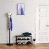 ALREMO HUANGXING - 3 Tier Shoe Rack Bench Shoe Storage Rack, Shoe Bench with Seat Beech Wood Top with Metal Frame for Hallway Living Roombathroom