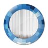 Tulup Wall Mirror Overprint Unique Mirror Circular Mirror with Print Ø19.7 in / 50 cm Glass Home Decoration - blue abstract