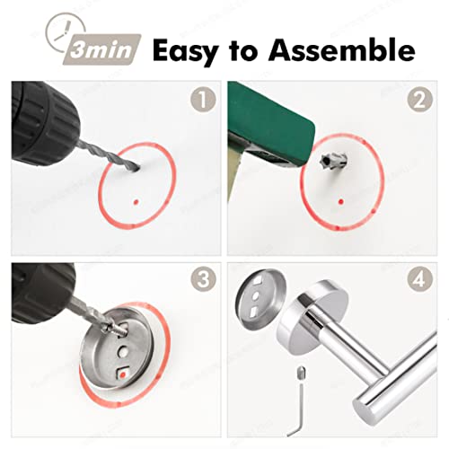 KES Towel Rail 30CM Hand Towel Holder, Bathroom Towel Bar Kitchen Dish Cloths Hanger SUS304 Stainless Steel Polished Steel Wall Mounted, A2000S30