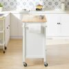 BHVXW Design Kitchen Trolley with Worktop Kitchen Island Kitchen Cabinet Trolley Sideboard on Wheels White Natural