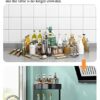 Amtang 3-Tier Spice Rack 360° Rotating Condiment Holder Storage, Steel Seasoning Organizer Kitchen Countertop Organiser (26cm 2-Tie)