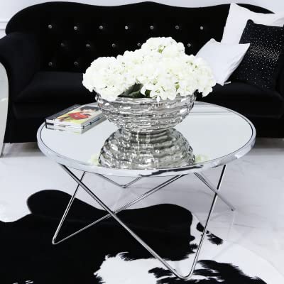 Mirror Chrome Coffee Table Geometric Modern Design - Luxury Furniture Designs by Luxura Home & Living