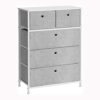FGHOEV Storage Chest Dresser 5 Fabric Drawers Closet Apartment Dorm