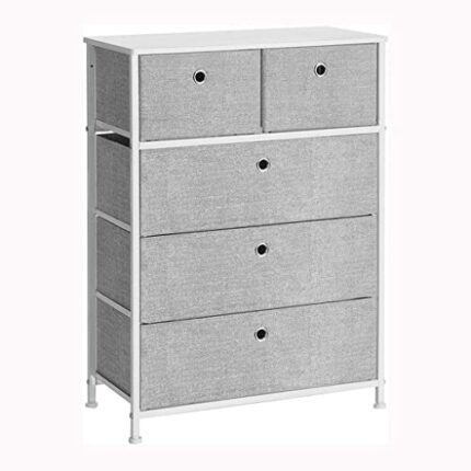 N/A Storage Chest Dresser 5 Fabric Drawers Closet Apartment Dorm