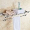 HIGOH Towel Racks, Bathroom Towel Rack Wall Mounted Towel Holder,European Style Towel Rack,Crystal Hardware Bath Towel Holder,Bathroom Solid Punc