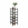 Trenect Bamboo Shoe Rack for Entryway 6 Tier Narrow Vertical Small Shoe Rack Closet Shoe Storage Stackable Shoe Organizer Shoe Shelf for Small Sp