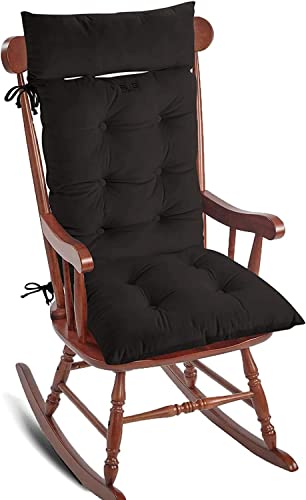 Big Hippo Rocking Chair Cushion,High Back Chair Cushion with Detachable Head Pillow,Soft Recliner Garden Chair Seat Pads Universal for Home Offic