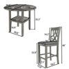 FEER 3 Piece Round Counter Height Kitchen Dining Table Set With Leaf Table And 2 Upholstered Grey Chairs