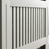 Vida Designs Chelsea Radiator Cover Modern Slatted Grill Slats White Painted MDF Cabinet, Large & Arlington Radiator Cover Grey Modern Painted MD