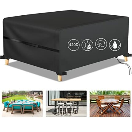 RATEL Garden Furniture Cover, Garden Table Covers Waterproof Wind-proof Patio Furniture Cover Heavy Duty 420D Oxford Cloth Large Furniture Cover