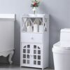 DINGZZ Floor Standing Bathroom Cabinet Storage Home Furniture Washbasin Shower Corner Shelf Rack for Plants Sundries Storage Organizer