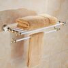 HIGOH Towel Racks,Bathroom Towel Rack Wall Mounted Towel Holder,Bathroom Accessories Brass Jade Towel Holder,Towel Bar,Bathroom Shelf Towel Rack,