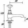 Bristan N 1/2 C CD 1901 Basin Pillar Taps, Chrome