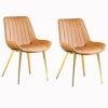 dining chair Kitchen Dining Room Furniture Chairs Dining Chairs Set Of 2 PU Leather Seat With Metal Legs And Backrest Living Room Reception Chair