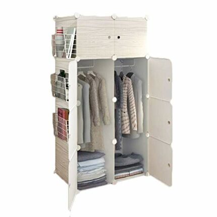 JYDQM Closet Wardrobe Closets Clothes Wardrobe Bedroom Armoire Storage Organizer with Doors, Capacious,Sturdy