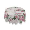 xigua Elegant Flowers Tablecloth Durable 60 Inch Round Table Cloth Cover with Zipper Umbrella Hole Camping Tablecloths for Outdoor Party Picnic