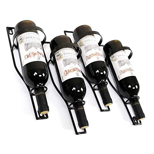 ZYZMH Retro Style Wine Rack, Bar Decoration Wine Rack Personalized Metal Wine Rack, Black