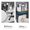 Towel Rack Wall Mounted Bathroom Shelf Self Adhersive Storage Basket with Hook for Household Kitchen Bathroom