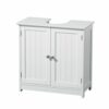 Premier Housewares White Pedestal Sink Under Sink Unit Kitchen Sink Bathroom Under Sink Cabinet Under Basin Storage Undersink Cabinets h60xw60xd3