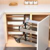 HFWYJF Blind Corner Cabinet Pull Out Organizer 15 Inch Opening,Magic Corner Base Cabinet Pull Out Right,Hidden Corner Cabinet Slide Out Shelves,2