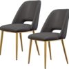 dining chair Office Reception Chairs Business Dining Chairs Set Kitchen Dining Chairs Set of 2, Counter Corner Kitchen Chairs with Gold Metal Leg