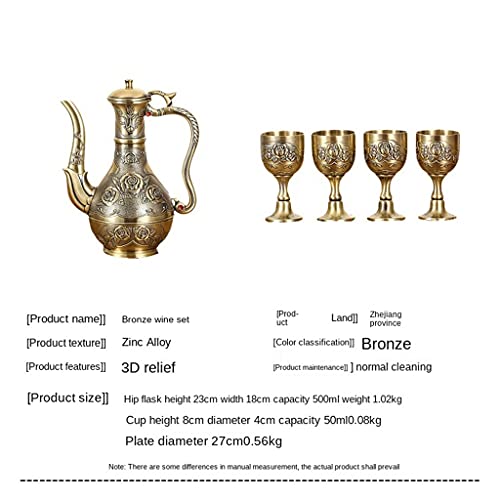 CHUNYU Metal Bronze Wine Set European Vintage Home Wine Cabinet Decoration Wine Pot
