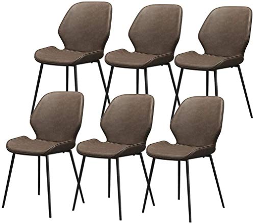 Modern Kitchen Dining Room Chairs Dining Chairs Set Of 6 PU Leather Cushion Seat Kitchen Chair With Metal Legs Non-Slip Mat Bar Chairs For Kitche
