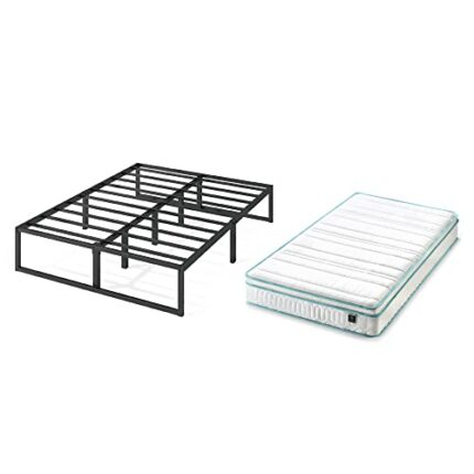 ZINUS Lorelai 36 cm Metal Platform Bed Frame Memory Foam Spring Hybrid Mattress | Double | Height 20 cm