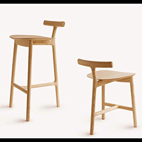 DINGZZ Solid Wood Bar Chair Household High Stool Reception Chair Simplicity Bar Nordic Barstool Backrest Stool Coffee Chair