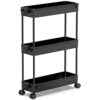 SPACEKEEPER Storage Trolley 3-Tier Slim Storage Cart Slide Out Rolling Utility Cart Mobile Shelving Unit Trolley Organizer Cart for Kitchen Bathr