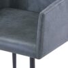 vidaXL 6x Dining Chairs with Armrests Dining Room Home Furniture Dinner Chair Kitchen Chair Armchair Bedroom Restaurant Chair Grey Faux Suede Lea