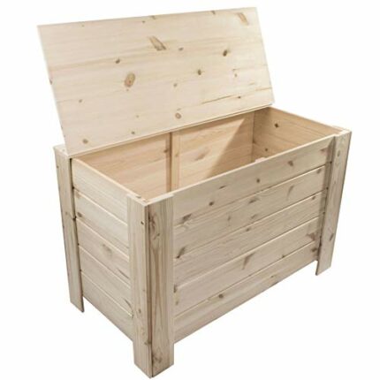 Extra Large Wooden Decorative Storage Chest with Hinged Lid | 77x40x50 cm | Toys Box Kids Bedroom Trunk | Unpainted Plain Unfinished Pine To Deco