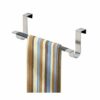 mDesign Over Cabinet Door Hand Towel Holder for Kitchen - 23 cm Wide Hanger Hooks Inside/Outside Cupboard Doors for Storage - Over Door Towel Rai