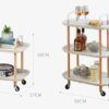 UXZDX Home Three-layer Removable Dining Trolley Home Kitchen Storage Shelf Multi-function Utility Metal Cart (Color : Argento, Size : 1pcs)