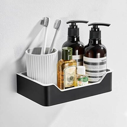 Bathroom shelf Wall-mounted Bathroom Shelf Shower Room Toilet Drain Type Storage Shelf Easy to Disassemble Punch-free Installation