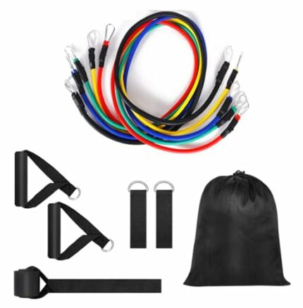 11 pcs Resistance Band Pull Rope Set Training Equipment, For Resistance Training Exercise and Home gym, Isometric Training And yoga With Footring