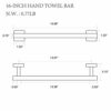 Bathroom Towel Bar in Brushed Gold, 16-Inch SUS304 Stainless Steel Bath Towel Rail, Rust Proof, Brushed Brass