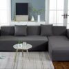 2Pcs/Set L Shaped Sofa Cover Sofa Covers Corner Sofa Sectional Couch Cover 57-73inch Sanding Minimalist L Shaped Cover with Pillowcase Elastic Br