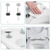 SADALAK Toilet Seat Soft Close,White Square Quick Release Toilet Lid with Simple Top Fixing and Adjustable Hinges Toilet Seat Cover