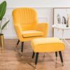 FGHOEV Upholstered Vanity Footstool Side Table Seat Dressing Chair with Golden Metal Leg Fabric stool (Color : Argento)