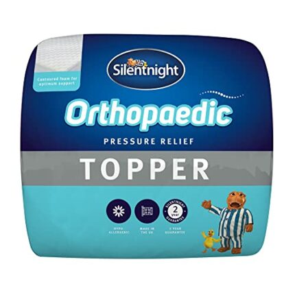 Silentnight Orthopaedic Single Mattress Topper - Contoured Memory Foam Supportive Topper to Relieve Neck Back Body Pain When Sleeping Reduce Stre