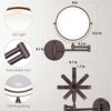 Rocollos Rechargeable Lighted Makeup Mirror Antique Bronze, Vanity Mirror with 3 Color Lights, Dimmable Touch Screen,8 Inch LED Double Sided 1X/1