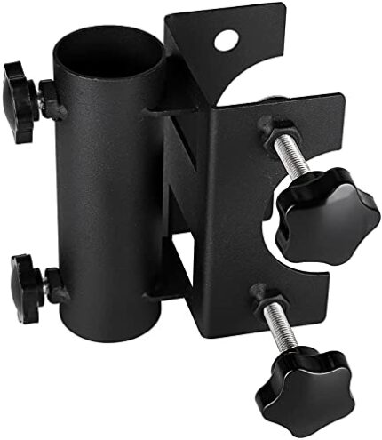 VANROUG Heavy Duty Balcony Umbrella Holder Clamp Garden Fence Parasol Decking Holding Bracket Stand,Clamping range(20mm-63mm),Umbrella Diameter(2