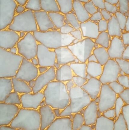 Gifts And Artefacts 42 x 42 Inches Square Shape Dining Table Top for Home Furniture Decor White Quartz Stone Resin Art Hallway Table for Office D